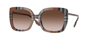 burberry caroll be 4323 400513 brown check plastic square sunglasses brown gradient lens