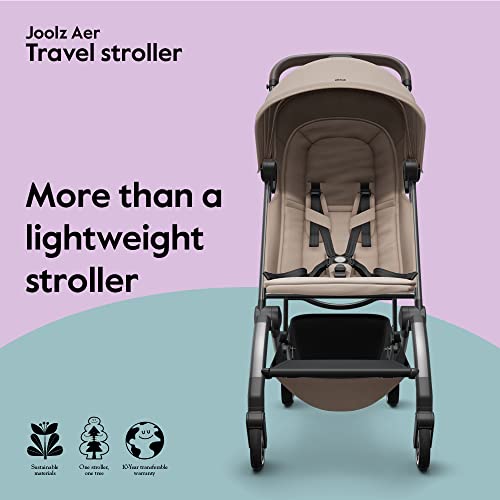 Joolz AER - Premium Baby Stroller - Comfortable & Compact - Foldable & Lightweight Travel Stroller - XXL Sun Hood - Raincover & Travelbag Included - Lovely Taupe