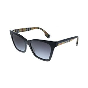 burberry elsa be 4346 39428g black plastic square sunglasses grey gradient lens