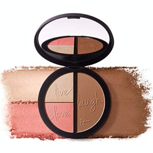 IT Cosmetics Your Most Beautiful You Anti-Aging Matte Bronzer, Radiance Luminizer & Brightening Blush Palette - With Hydrolyzed Collagen, Silk & Peptides - How-To Guide Included