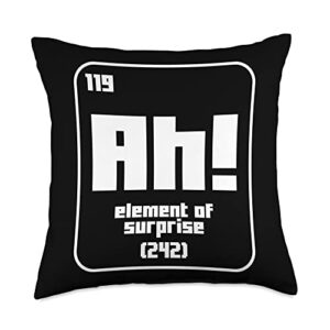 hipster lab scientific elements reaction atoms funny science chemistry motivation nerd element geek study throw pillow, 18×18, multicolor