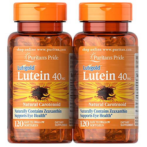 Puritan's Pride Lutein 40mg With Zeaxanthin, Supports Eye Health, 120 Count (Pack of 2)