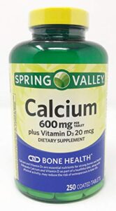 spring valley natural vitamin d bone health calcium- 600mg and 250 tablets by spring valley