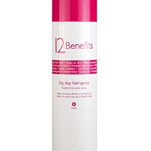 12 Benefits Big Day Hairspray, Lightweight Flexible Firm Touch, Thermal Protection, Anti-Humidity, Volume Finishing Spray (8 Ounce)