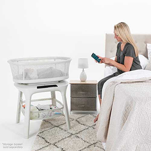 4moms MamaRoo Sleep Bassinet, Baby Bedside Bassinet, Supports Baby’s Sleep with Adjustable Features – 5 Motions, 5 Speeds, 4 Soothing Sounds and 2 Heights