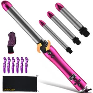 【2023 upgrade】3 in 1 ionic self curling iron, 3 size blend ceramic curling iron barrels, 12 temperature adjustble for different hair types, automatic hair curler with lcd display, fast heat