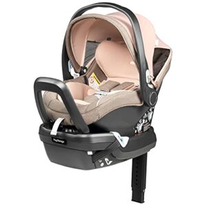 peg perego primo viaggio 4-35 nido – rear facing infant car seat – includes base with load leg & anti-rebound bar – for babies 4 to 35 lbs – made in italy – mon amour (beige & pink)
