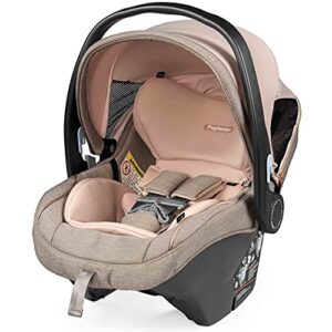 Peg Perego Primo Viaggio 4-35 Nido - Rear Facing Infant Car Seat - Includes Base with Load Leg & Anti-Rebound Bar - for Babies 4 to 35 lbs - Made in Italy - Mon Amour (Beige & Pink)