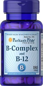 puritans pride vitamin b-complex and vitamin b-12, 180 count