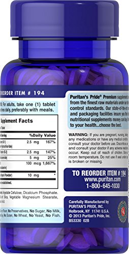 Puritans Pride Vitamin B-Complex and Vitamin B-12, 180 Count