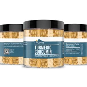 Earthborn Elements Turmeric Curcumin 200 Capsules, Pure & Undiluted, No Additives