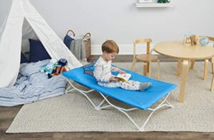 regalo my cot pals small single portable toddler bed , raccoon, blue , 48×24.5×9 inch (pack of 1)