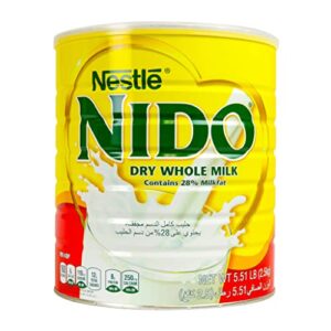 nestle nido milk powder, imported from holland, specially formulated, fortified with vitamins and minerals, easy to prepare, over 12 months, 5.51 lbs