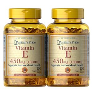 puritans pride vitamin e supports immune function, 450 mg,100 count (pack of 2) – packaging may vary