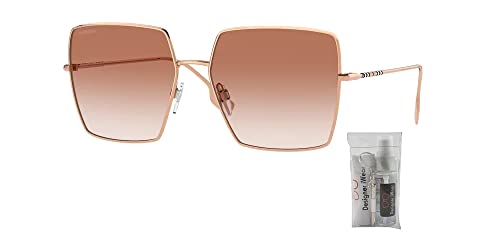 BURBERRY Daphne BE3133 133713 58MM Rose Gold/Gradient Pink Square Sunglasses for Women + BUNDLE With Designer iWear Complimentary Eyewear Kit