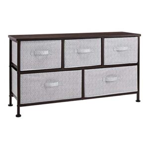 amazon basics extra wide fabric 5-drawer storage organizer unit for closet, bronze