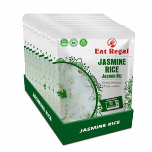 eat regal thai jasmine rice in hood & tray, ready to eat in 90 seconds, microwavable in just 90 seconds, nutritious & delicious 8.8 ounce (pack of 8)