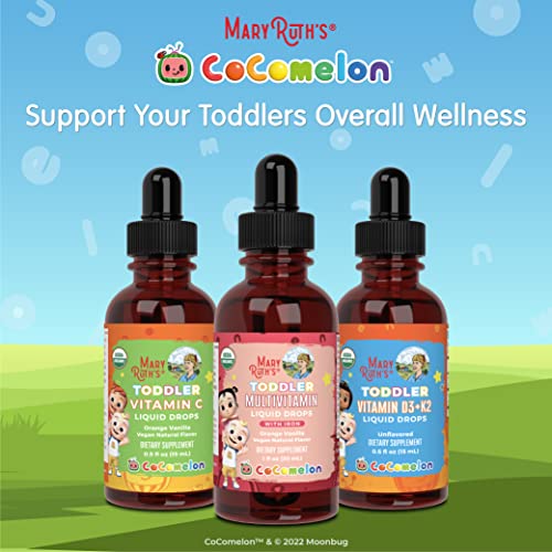 Cocomelon Toddler Liquid Ionic Zinc by MaryRuth's | Sugar Free | USDA Organic | Kids Zinc Sulfate for Ages 1-3 | Immune Support Supplement for Children | Vegan | Non-GMO | Gluten Free | 1 Fl Oz