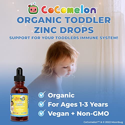 Cocomelon Toddler Liquid Ionic Zinc by MaryRuth's | Sugar Free | USDA Organic | Kids Zinc Sulfate for Ages 1-3 | Immune Support Supplement for Children | Vegan | Non-GMO | Gluten Free | 1 Fl Oz