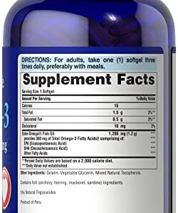 Omega-3 Fish Oil 1200mg, 200 softgels by Puritan's Pride (13328)