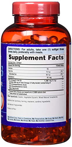 Omega-3 Fish Oil 1200mg, 200 softgels by Puritan's Pride (13328)