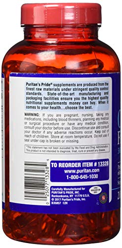 Omega-3 Fish Oil 1200mg, 200 softgels by Puritan's Pride (13328)