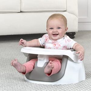 Regalo 2-in-1 Booster Seat and Grow with Me Floor Seat with Removable Feeding Tray, Indoor and Outdoor Activity Chair, Gray