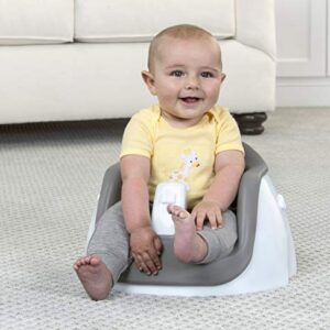 Regalo 2-in-1 Booster Seat and Grow with Me Floor Seat with Removable Feeding Tray, Indoor and Outdoor Activity Chair, Gray