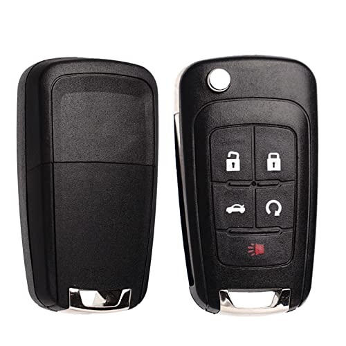 Remote Flip Key Fob Replacement Fits for Chevy Cruze Equinox Camaro Malibu Sonic Impala Buick Lacrosse Regal Verano Encore Allure GMC Terrain 2010-2021 Keyless Entry Remote Control OHT01060512 Set 1