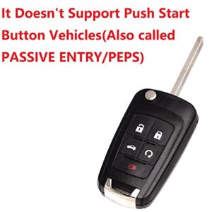 Remote Flip Key Fob Replacement Fits for Chevy Cruze Equinox Camaro Malibu Sonic Impala Buick Lacrosse Regal Verano Encore Allure GMC Terrain 2010-2021 Keyless Entry Remote Control OHT01060512 Set 1