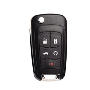 Remote Flip Key Fob Replacement Fits for Chevy Cruze Equinox Camaro Malibu Sonic Impala Buick Lacrosse Regal Verano Encore Allure GMC Terrain 2010-2021 Keyless Entry Remote Control OHT01060512 Set 1