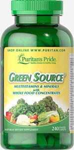 puritans pride green source multivitamin and minerals, 240 count
