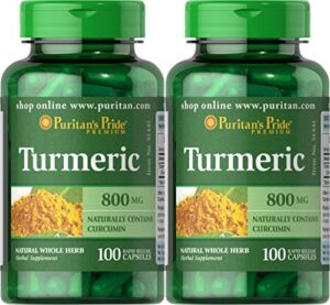 puritan’s pride turmeric 800 mg 100 capsules (2 pack)