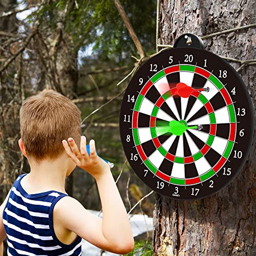 GaHoo Magnetic Dart Board, Safe Dart Game Toy for Kids, 12pcs Magnetic Darts, Excellent Indoor Game and Party Game, Double Sided Dart Board Toys Gifts for 4 5 6 7 8 9 10 -12 Years Old Boy Girl Adults