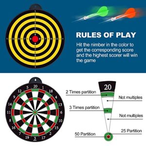 GaHoo Magnetic Dart Board, Safe Dart Game Toy for Kids, 12pcs Magnetic Darts, Excellent Indoor Game and Party Game, Double Sided Dart Board Toys Gifts for 4 5 6 7 8 9 10 -12 Years Old Boy Girl Adults