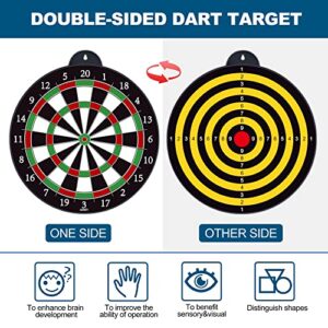 GaHoo Magnetic Dart Board, Safe Dart Game Toy for Kids, 12pcs Magnetic Darts, Excellent Indoor Game and Party Game, Double Sided Dart Board Toys Gifts for 4 5 6 7 8 9 10 -12 Years Old Boy Girl Adults