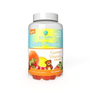 best earth naturals kids multivitamin gummy vitamins – gluten free, vegan, delicious gummies for boys, girls, teens, & children! non-gmo immune support for kids with vitamins a, b, c, d, e & more