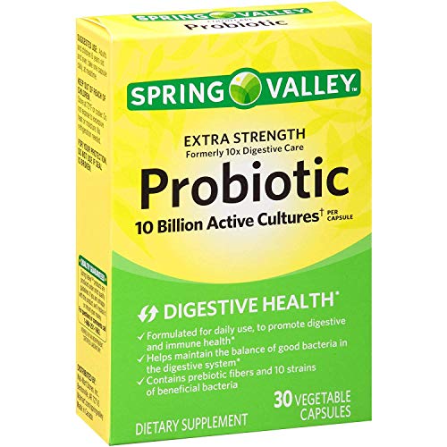 Spring Valley 10X Digestive Care Probiotic Dietary Supplement Capsules, 30 count