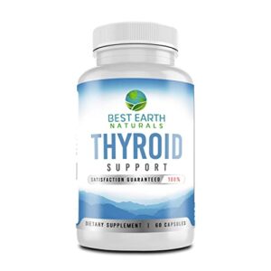 thyroid supplement to promote thyroid function with thyroid support vitamins, vitamin b-12, iodine, magnesium, zinc, selenium, manganese, l-tyrosine, bladderwrack, cayenne, kelp & more 60 count
