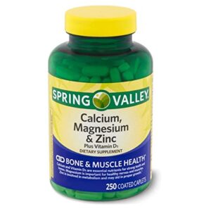 spring valley – calcium magnesium and zinc, plus vitamin d3, 250 coated caplets