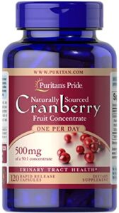 puritans pride one a day cranberry promotes urinary health by cleansing the urinary tract, 120 ct