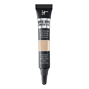 it cosmetics bye bye under eye full coverage concealer – for dark circles, fine lines, redness & discoloration – waterproof – anti-aging – natural finish – 20.0 medium (n), 0.11 fl oz
