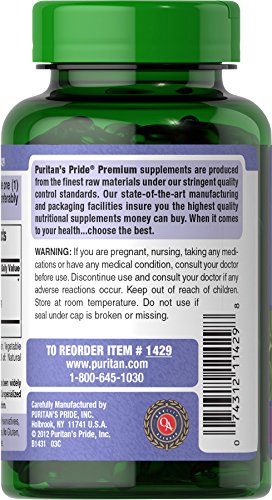 Puritans Pride Bilberry Extract, Contains Antioxidant Properties*, 1000mg Equivalent, 180 Rapid Release Softgels