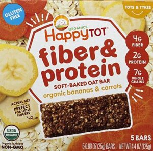 happy tot organics oat bars, organic bananas & carrots (box of 5)