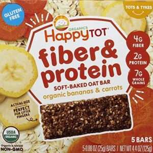 Happy Tot Organics Oat Bars, Organic Bananas & Carrots (box of 5)