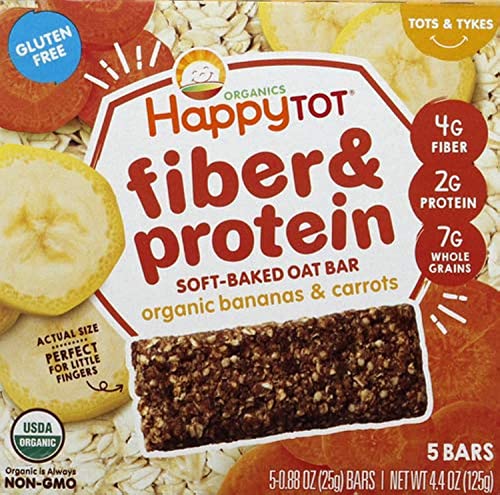 Happy Tot Organics Oat Bars, Organic Bananas & Carrots (box of 5)