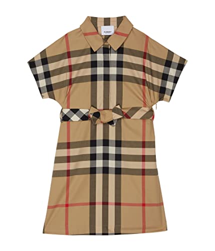 BURBERRY Girl's Giulietta Check (Little Kids/Big Kids) Archive Beige IP Check 14 Years