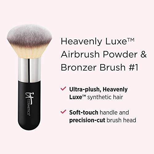 IT Cosmetics Heavenly Luxe Airbrush Powder & Bronzer Brush #1 - For a Smooth, Even, Airbrushed Finish - Jumbo Handle for Easy Application - Soft, Pro-Hygienic Bristles