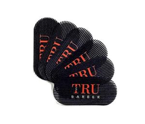 tru barber hair grippers ® bundle pack 6 pcs for men and women – salon and barber, hair clips for styling, hair holder grips (black/red)