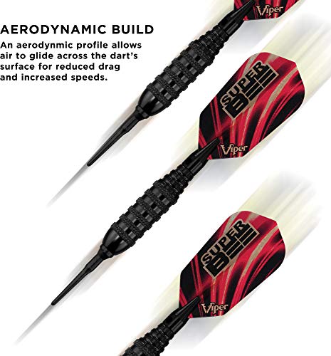 Viper Super Bee Soft Tip Darts: Black Coated Brass, 16 Grams